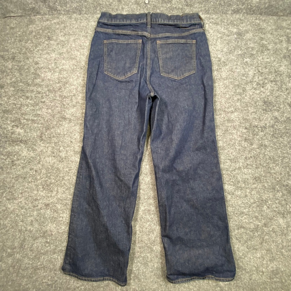 J.Crew 96 Slim Wide Jeans Mens 32T Dark Indigo Denim High Rise RE-96-IDG